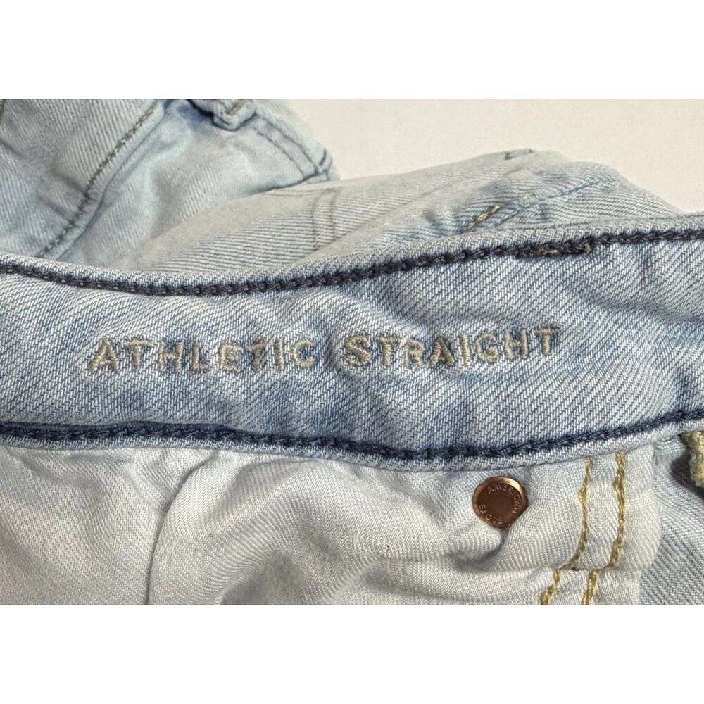 American Eagle Jeans Men’s 32X34 Airflex+ Athletic Straight Blue Light Wash - Picture 8 of 16